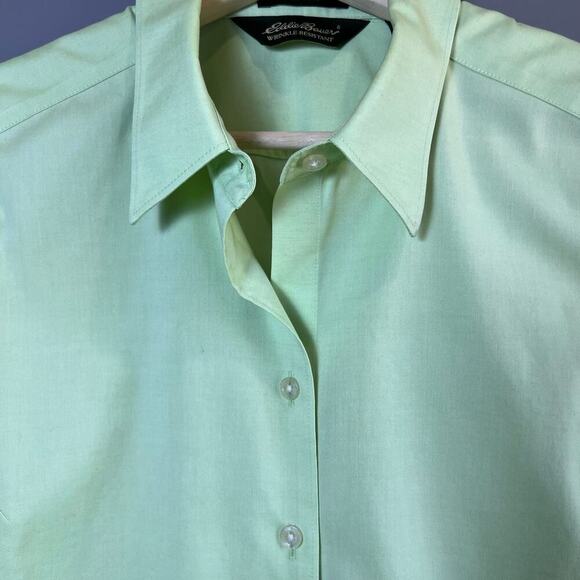 Eddie Bauer Wrinkle Resistant Button Up Sleeveless Green Top Size Large - Picture 4 of 7